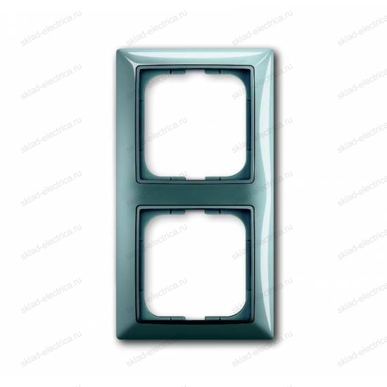 Рамка двойная с декоративной накладкой Бистро (голубой) ABB Basic 55 1725-0-1522