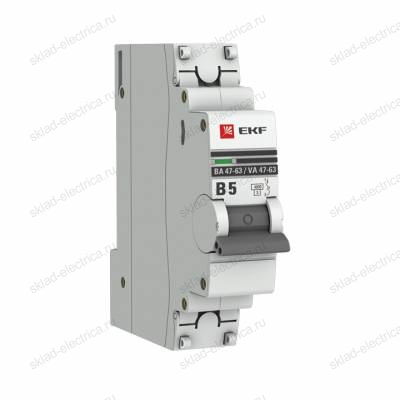 Автоматический выключатель 1P 5А (В) 4,5kA ВА 47-63 EKF PROxima