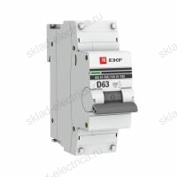 Автоматический выключатель 1P 63А (D) 10kA ВА 47-100 EKF PROxima