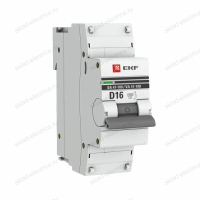 Автоматический выключатель 1P 16А (D) 10kA ВА 47-100 EKF PROxima