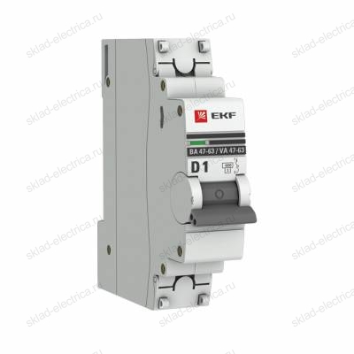 Автоматический выключатель 1P 1А (D) 4,5kA ВА 47-63 EKF PROxima
