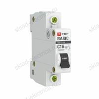 Автоматический выключатель 1P 16А (C) 4,5кА ВА 47-29 EKF Basic