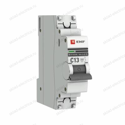 Автоматический выключатель 1P 13А (C) 6кА ВА 47-63 DC EKF PROxima