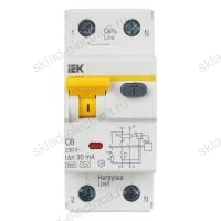 Автоматический однополюсный выключатель дифференциального тока IEK АВДТ32 С6 A30