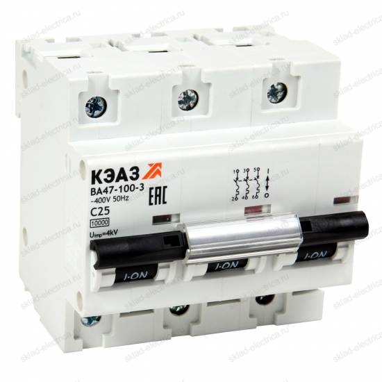 Выключатель автоматический модульный ВА47-100-3D20-УХЛ3 (10кА)-КЭАЗ