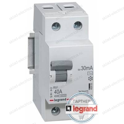 Автоматический выключатель дифференциального тока (диффавтомат) Legrand RX3 30мА 10А 1-полюс + нейтраль, AC