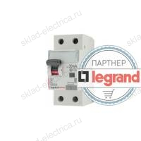 Выключатель автоматический дифференциального тока АВДТ DX3 1п+N 25А 30мА АС Legrand 411004