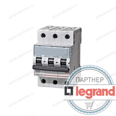 Выключатель автоматический трехполюсный 50А С DX 6кА Legrand 003456