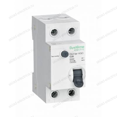 Автоматический выключатель дифферинциального тока (АВДТ) 1P+N С 20А 4.5kA 30мА Тип-A C9D55620 City9 Set
