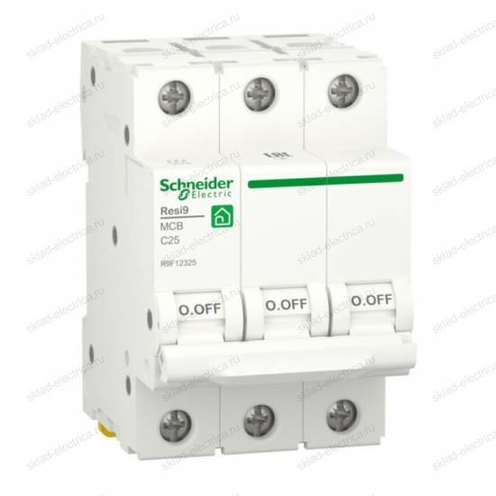 Автоматический выключатель Schneider Electric Resi9 3P 25А (C) 6кА, R9F12325