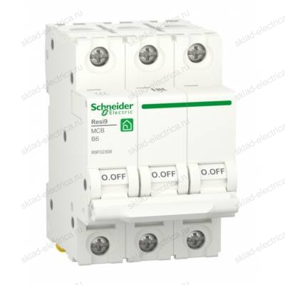 Автоматический выключатель Schneider Electric Resi9 3P 6А (B) 6кА, R9F02306