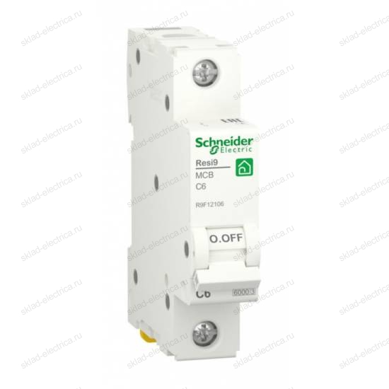 Автоматический выключатель Schneider Electric Resi9 1P 6А (C) 6кА, R9F12106