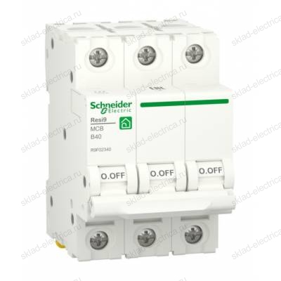 Автоматический выключатель Schneider Electric Resi9 3P 40А (B) 6кА, R9F02340
