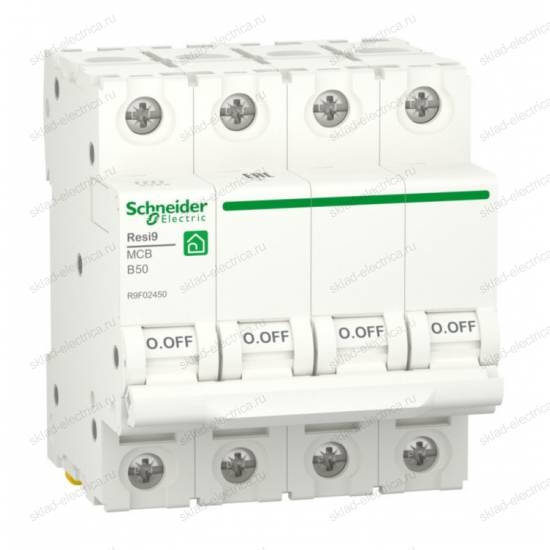 Автоматический выключатель Schneider Electric Resi9 4P 50А (B) 6кА, R9F02450