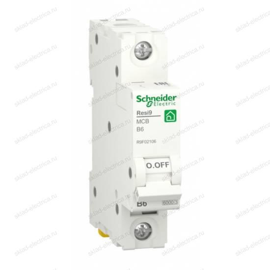 Автоматический выключатель Schneider Electric Resi9 1P 6А (B) 6кА, R9F02106