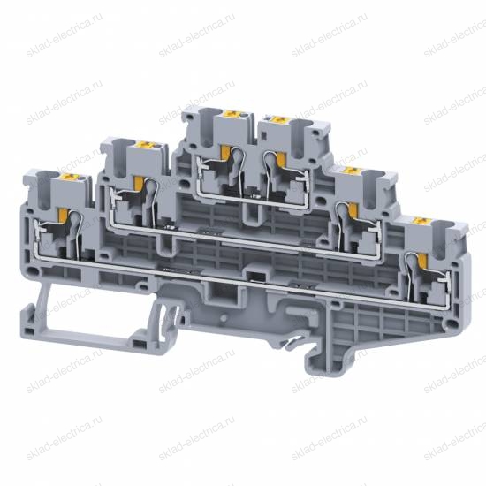 Клемма 3х-ярусная push-in OptiClip CP3L-2,5-3L-I-серый