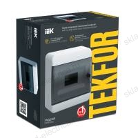 TEKFOR Корпус пластиковый ЩРН-П-8 IP41 черная прозрачная дверь IEK