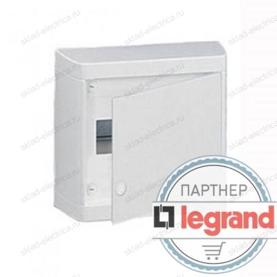 Щит Legrand Nedbox накладной на 8 модулей с шинами N+PE с белой дверью