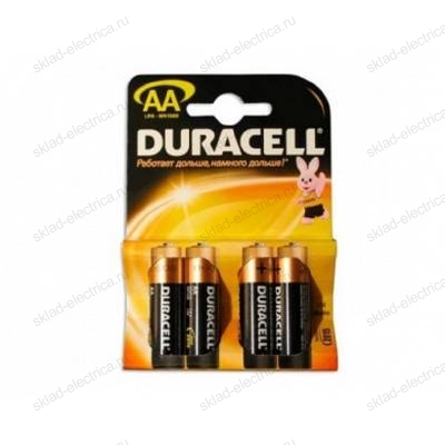Батарейка AA/LR06 пальчиковая Duracell блистер 4 шт