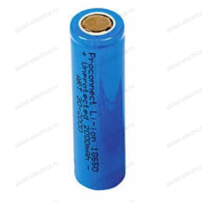Аккумулятор Proconnect 18650 unprotected Li-ion 2000 mAH индивидуальная упаковка 30-2000-01