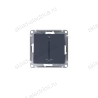 Выключатель двухклавишный с подсветкой ATN000753 Schneider Electric Atlas Design грифель