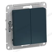 Выключатель двухклавишный ATN000851 Schneider Electric Atlas Design изумруд