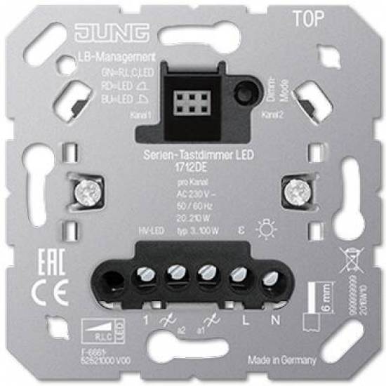 JUNG 1712DE Двухклавишный LED диммер универсальный