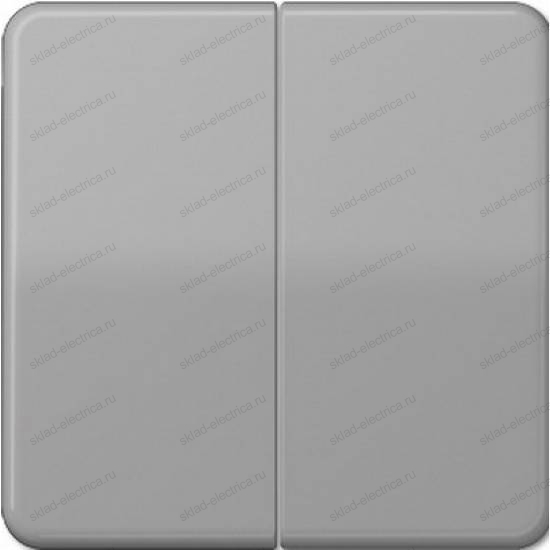Выключатель двухклавишный кнопочный Jung CD500 505TU+CD595GR цвет серый