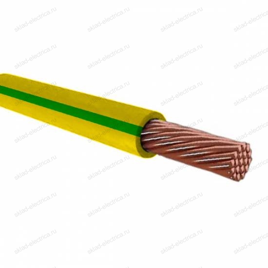 Провод силовой ПВ3 (ПуГВ) 1х10 желто-зеленый многопроволочный (гибкий)