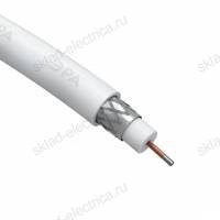 Кабель коаксиальный RG-6U 75 Ом CCS/(оплётка Al 48%) PVC цвет белый 100м SIMPLE ЭРА
