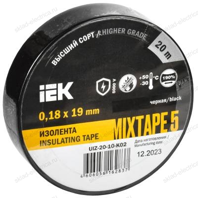 MIXTAPE 5 Изолента 0,18х19мм черная 20м IEK