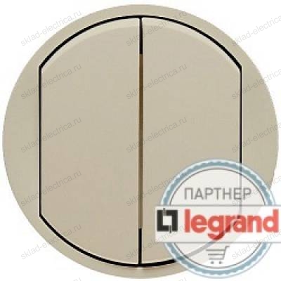 Выключатель двухклавишный (универсальный) Legrand Celiane 10А (слоновая кость) 66201 - 67001 - 67001 - 80251