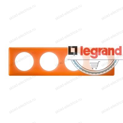 Рамка четырехместная Legrand Celiane Оранжевый муар 66654