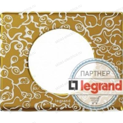 Рамка одноместная Legrand Celiane фарфор/золотая феерия 69331