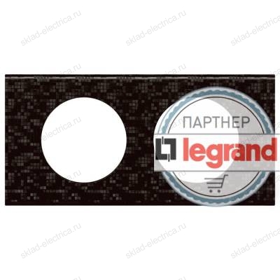 Рамка двухместная Legrand Celiane, кожа блэк пиксел 69452