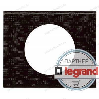 Рамка одноместная Legrand Celiane, кожа блэк пиксел 69451