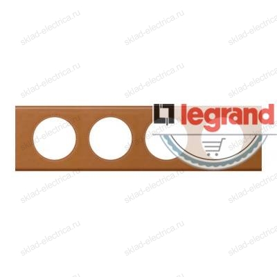 Рамка четырехместная Legrand Celiane, кожа карамель 69424