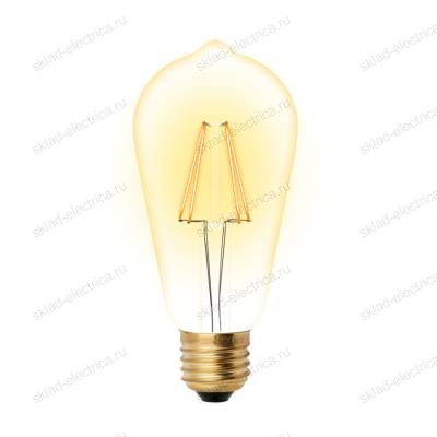 LED-ST64-5W-GOLDEN-E27 GLV22GO Лампа светодиодная Vintage. Форма конус. золотистая колба. Картон. ТМ Uniel
