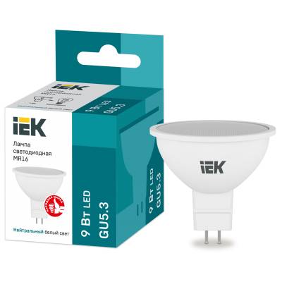 Лампа светодиодная MR16 софит 9Вт 230В 4000К GU5.3 IEK