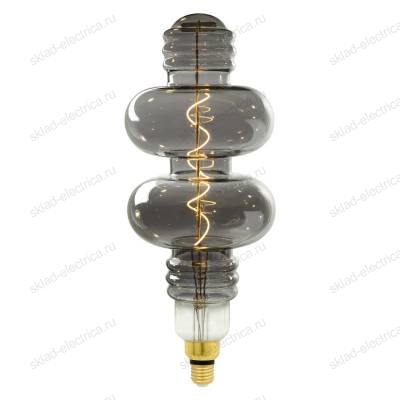LED-SF42 Лампа светодиодная SOHO. Хромированная-дымчатая колба. Спиральный филамент.
