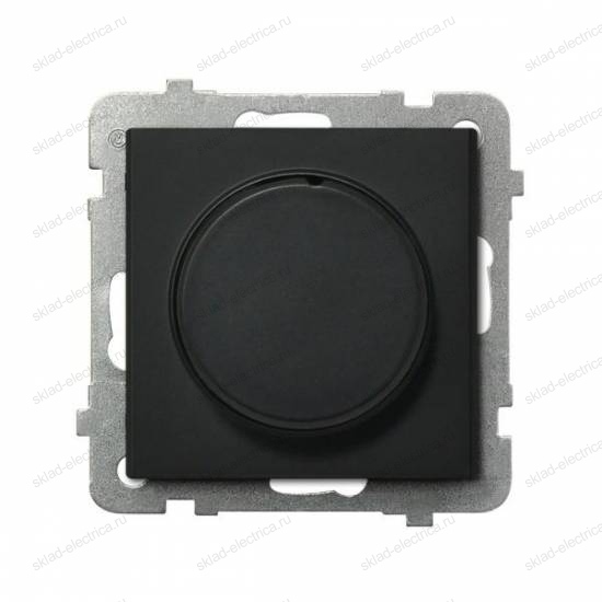 Ospel Sonata черный металлик светорегулятор поворотно-нажимной для нагрузки лампами накаливания и га