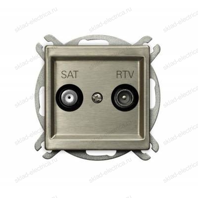 Ospel Sonata медь (новое серебро) розетка TV SAT оконечная, коэффициент затухания 1,5-2 дб, без рам