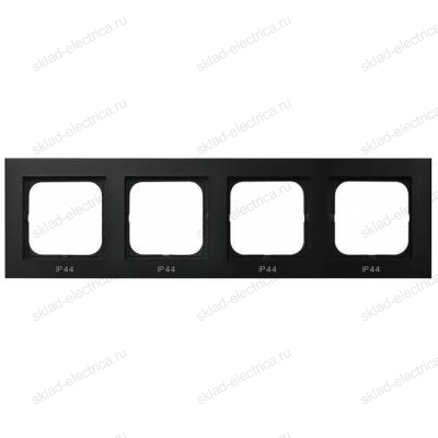Ospel Sonata черный металлик рамка 4-ая для выключатель IP-44