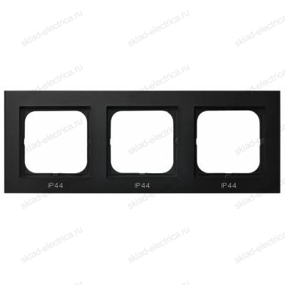 Ospel Sonata черный металлик рамка 3-ая для выключатель IP-44
