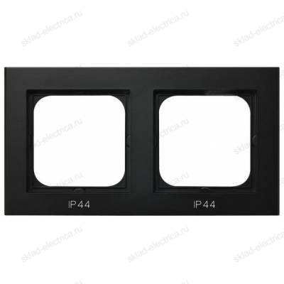 Ospel Sonata черный металлик рамка 2-ая для выключатель IP-44