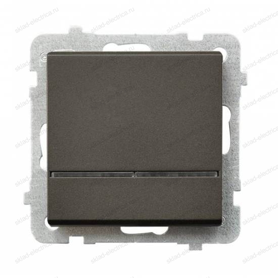 Ospel Sonata шоколадный металлик выключатель карточный с подсветкой, без рамки