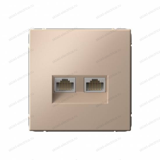 РОЗЕТКА двойная компьютерная RJ45+RJ45, кат.6А , ArtGallery, цвет Песочный, GAL001288