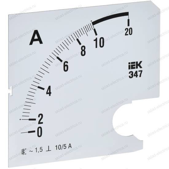 Шкала сменная для амперметра Э47 10/5А класс точности 1,5 96х96мм IEK