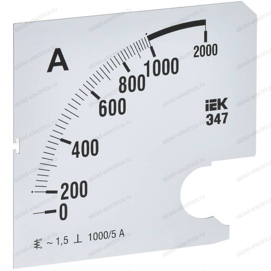 Шкала сменная для амперметра Э47 1000/5А класс точности 1,5 96х96мм IEK