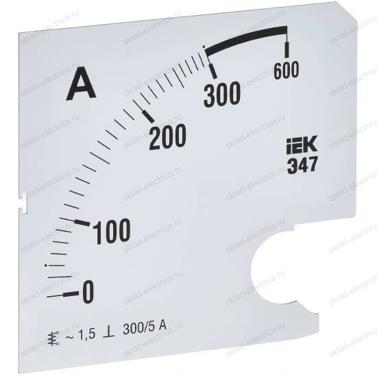 Шкала сменная для амперметра Э47 300/5А класс точности 1,5 96х96мм IEK